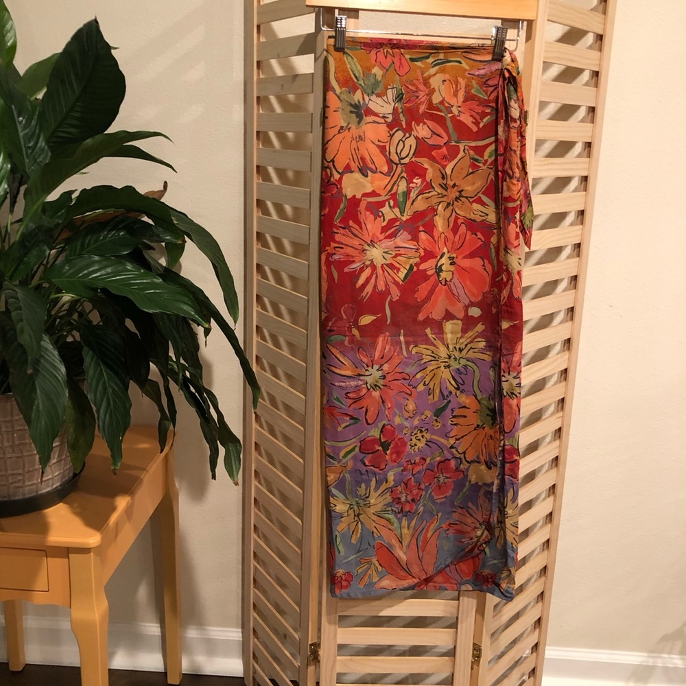 Floral wrap skirt
